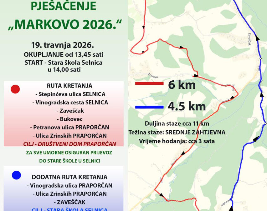 Tradicionalno pješačenje “Markovo 2026.”